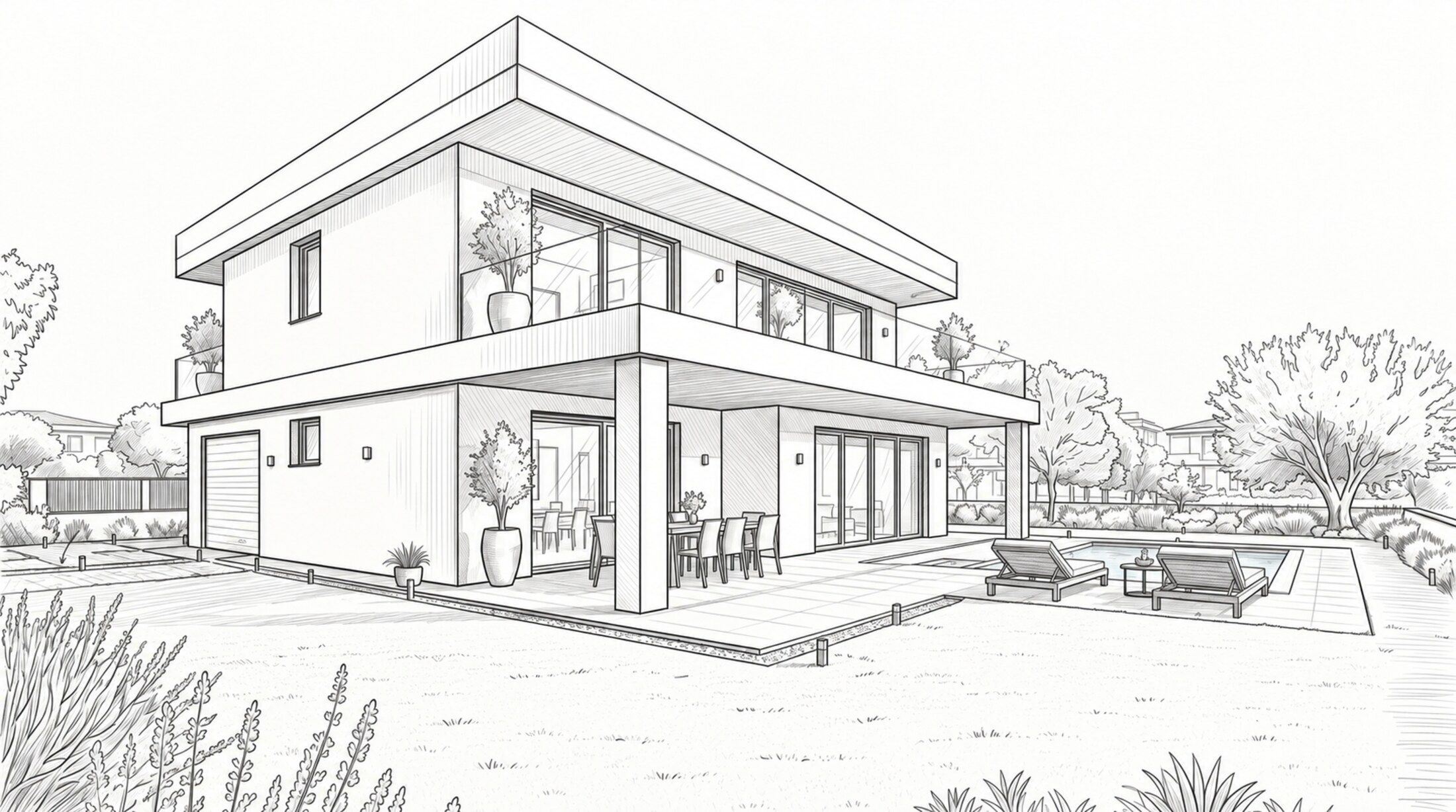 Villa Serena, schizzo di progetto